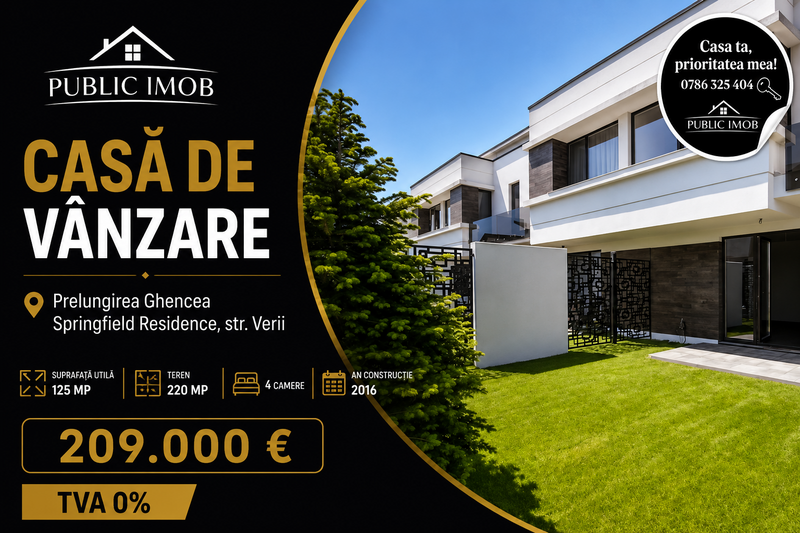 Prelungirea Ghencea, Springfield Residence, str. Verii,  TVA 0%.
